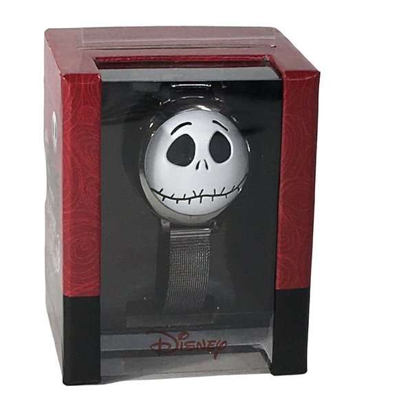 Disney Nightmare Before Christmas Watch Metal Mesh Band Jack Analog Flip Face - Picture 1 of 12